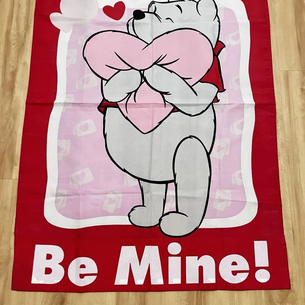 VTG Disney Winnie The Pooh Be Mine Valentine's Day Decorative Yard Flag Banner